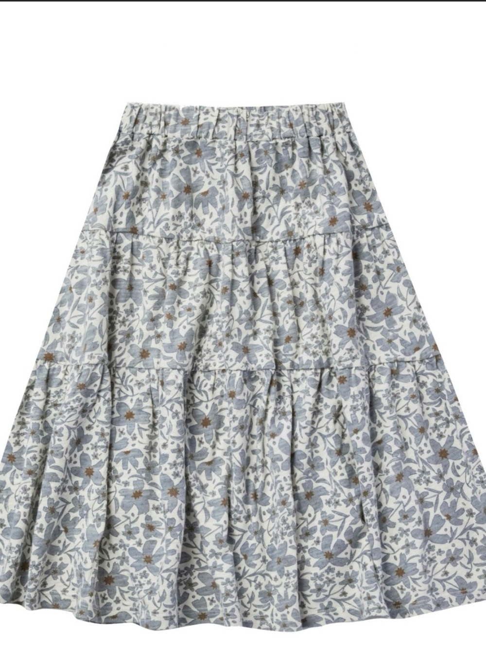 Rylee + Cru Georgia blue floral tiered skirt